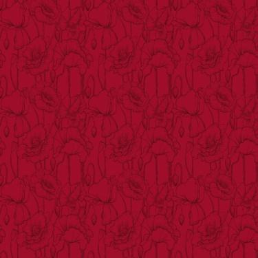 Imagem de Papel De Parede Vermelho Com Desenho Flores Adesivo Sala