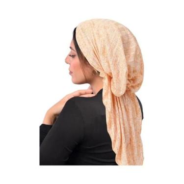Imagem de Hijab Feminino De Cor Sólida Com Efeito Amassado, Turbante Macio E Elá