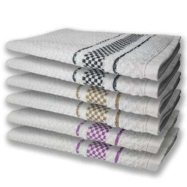 Imagem de 6 Panos De Prato Atoalhado Felpudo Premium Pr+Mr+Rx - TOALHAS SHOW