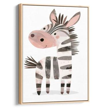 Imagem de Quadro decorativo Infantil - Zebrinha Feliz - Art Canvas, 180 x 120 cm