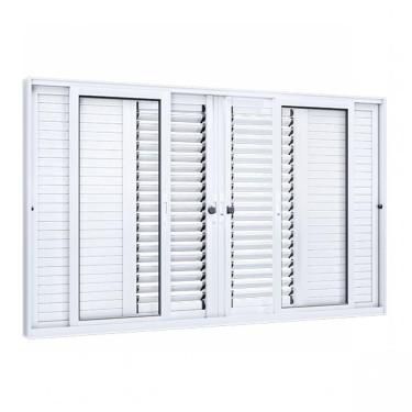 Imagem de Janela de Correr Alumínio 6 Folhas Lucasa Eccellente  100cmx150cm Branco