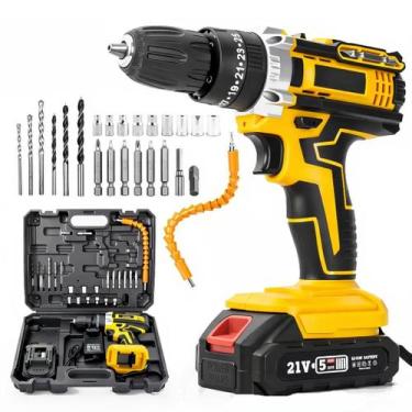 Imagem de Parafusadeira Furadeira 21v Com 2 Baterias Bivolt Profissional 60Hz Se