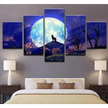 Imagem de Kit Quadros Decoração Lobo X Lua Cheia " - aero print