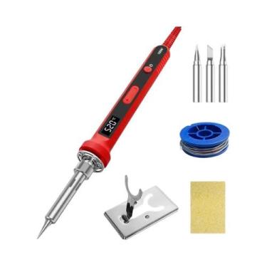 Imagem de Conjunto De Ferro De Solda Digital LCD Com Temperatura Ajustável 100W 