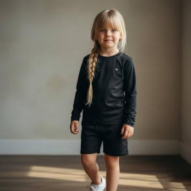 Imagem de Camisa Térmica Infantil Proteção Solar UV 50 Segunda Pele Praia Piscin