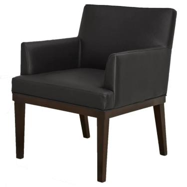 Imagem de Poltrona Decorativa Sala de Estar e Recepção Vitória W01 Corano Preto - Mpozenato