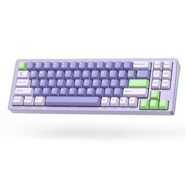 Imagem de Teclado para jogos Womier S-K71 75% sem fio mecânico roxo