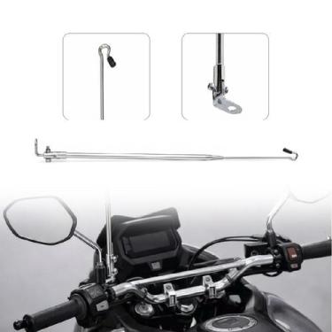 Imagem de Antena Retrátil Corta-Pipa para Retrovisor de Moto Cromado 6 Estágios 
