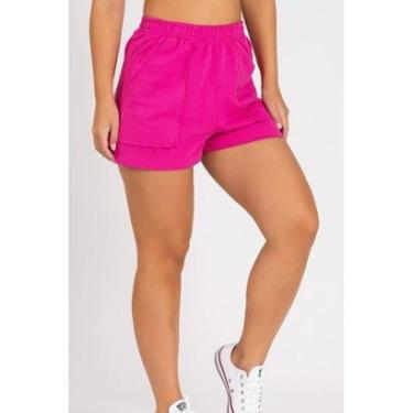 Imagem de Short Moletom Bolso a Fio Pink-Feminino