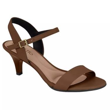 Imagem de Sandália Beira Rio Salto Médio Feminina Clássica 8308.1430, Conhaque, 