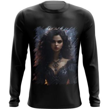 Imagem de Camiseta Manga Longa Vampira Sangue Noturna Morcego Lenda 5 - Kasubeck