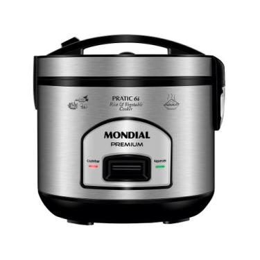 Imagem de Panela Elétrica Mondial Pratic 6I PE-43-6X, Preto e Inox, 220V