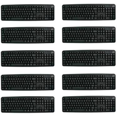 Imagem de Kit 10 Teclados Tc308 Usb Qwerty Português Brasil PC Notebook - NEWLIN