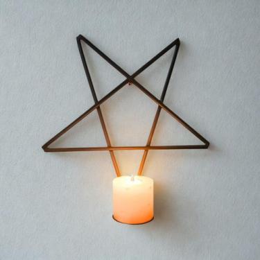 Imagem de Porta Velas Castiçal Pentagrama Em Ferro Artesanal - Empório Artes