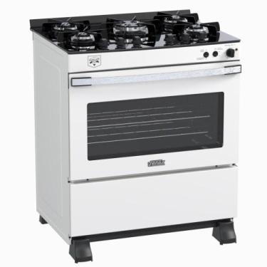Imagem de Fogao a Gas 5 Bocas Venax Gaudi Vetro Vitreo Branco, 110V