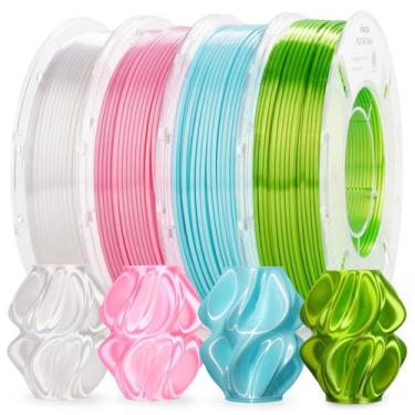 Imagem de Pacote de filamento de impressora 3D AMOLEN PLA Silk 1,75 mm 200 g x 4