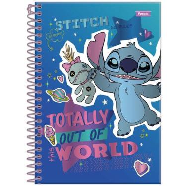 Imagem de Caderno universitário 15 matérias Stitch 240 folhas Foroni Cor:World, 