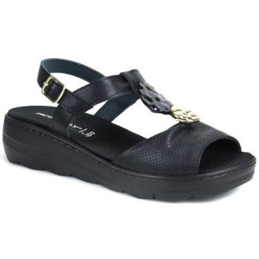 Imagem de Sandália SPA Anabela Piccadilly 568076 Feminino, 37, Preto