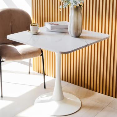 Imagem de Mesa de jantar quadrada moderna de 76 cm para mesa de tulipa de bistrô de 2 a 4 com tam...