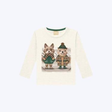 Imagem de Camiseta Manga Longa Bichinhos Infantil Menino Milon 2000804 Mescla, A