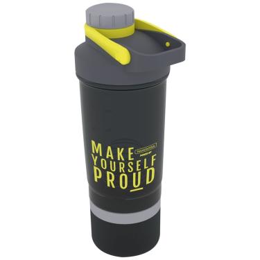 Imagem de Coqueteleira Power Up 3 em 1 com Misturador Inox Compartimento para Suplementos Preto Tramontina