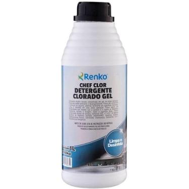 Imagem de Detergente Clorado Gel Chef Clor Renko 1L limpa e desinfeta