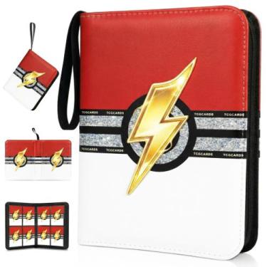 Imagem de Álbum fichário para cartas knovkeey com 400 cartas, 4 bolsos, PVC