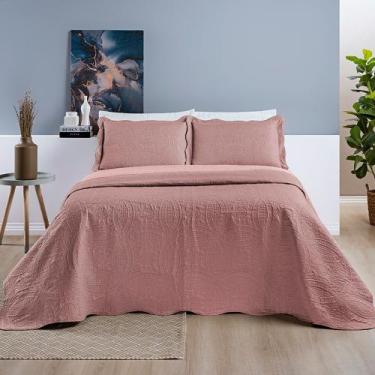 Imagem de Colcha Cobre Leito Bouti Dupla Face 03 Peças - Cama Casal Padrão - Bia