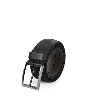 Imagem de Cinto Masculino Ferracini FC676A Verona Couro Elástico Preto, Preto, 9