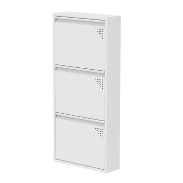 Imagem de Sapateira Aço 3 Portas Plus 50CM Branca Pandin Móveis