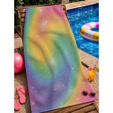 Imagem de Toalha Colorida Infantil Com Tecido Algodão e Estampa Brilho Glitter P