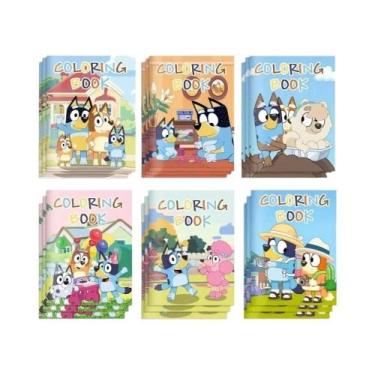 Imagem de Livro De Colorir Bluey Cão Azul 6-12 Peças, Livro De Desenho De Tecido