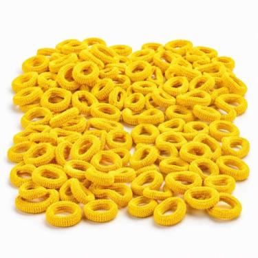 Imagem de Kit 180 Xuxinhas Cabelo amarela Elástico Rabinho Acessório - 000028191