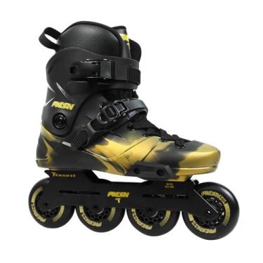 Imagem de Patins Inline Traxart Mesh Freestyle Hardboot ABEC9 Cromo Preto, 43/44