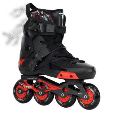 Imagem de Patins Inline Traxart Revolt Freestyle Urban Hardboot ABEC9 Preto/Verm