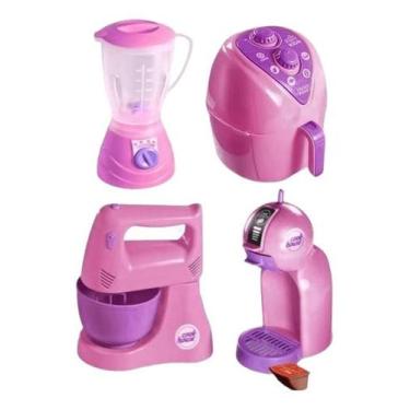 Imagem de Kit c/ 2 Brinquedo Menina Airfryer Batedeira Cafeteira - Altimar