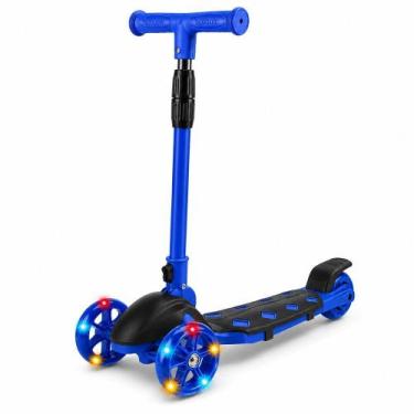 Imagem de Patinete Infantil 3 Rodas PP Azul ou Vermelho com LED para Equilíbrio 