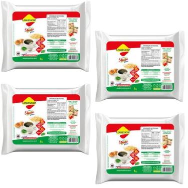 Imagem de Kit com 4 Adoçante Lowçucar Plus Com Stevia Em Pó Refil 1kg - LOWCUCAR
