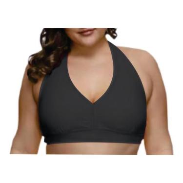 Imagem de Top Plus Size Reforçado Fitness Academia Ginastica Moda COR PRETO TAMA