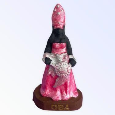Imagem de Escultura Orixá Obá 10 cm Cor Rosa em Resina - Lua Mística - 100% Orig