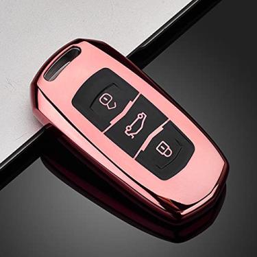 Imagem de YJADHU TPU Car Key Case Car Smart Key Case Porta-chaves, apto para Geely Atlas Boyue NL3 EX7 Emgrand X7 EmgrarandX7 SUV GT GC9 Borui, A, rosa