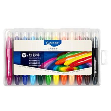 Imagem de Giz de cera de pintura giratório e lavável varão de plástico pastel para estudante colorido 12 cores