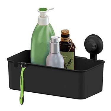 Imagem de Suporte Porta Shampoo Cesto Organizador Multiuso Parede Com Ventosa Banheiro Preto - 403PT Future