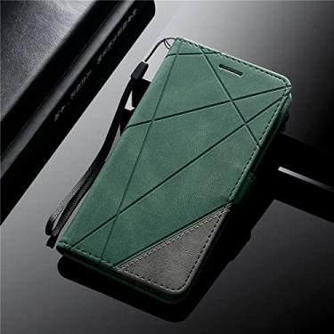 Imagem de Capa de telefone comercial flip de couro para Samsung Galaxy S7 Edge S8 S9 Plus S10E S20 FE S21 Note 8 9 10 20 capa de carteira de suporte ultra, verde escuro, para s7
