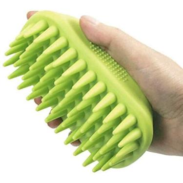Imagem de Escova de xampu de silicone para animais de estimação para cabelos longos e curtos animais de estimação médios grandes cães gatos, acessórios para cabelo de cachorro massagem nas costas