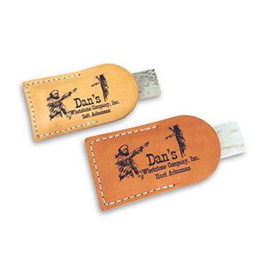 Imagem de Pacote - Conjunto de 2 peças de pedras de afiar genuínas do Arkansas de facas de bolso de 7,6 cm x 2,5 cm em bolsas de couro - Macio (médio) e rígido (fino) MAP-13A-L/FAP-13A-L