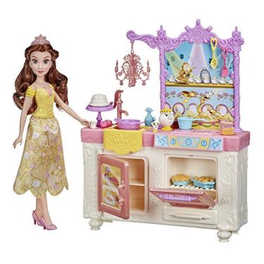 Imagem de Disney Princess Cozinha real da Princesa Bela - Boneca com 13 acessórios - E8936 - Hasbro