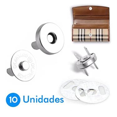 Imagem de 10 Botões Imã Magnético Botão Imantado Prata Bolsa Carteira