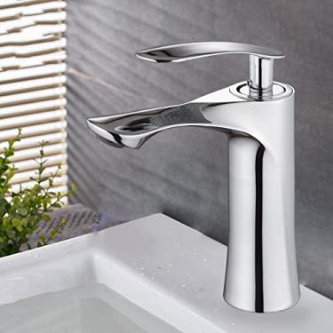 Imagem de Torneiras de bacia de banheiro quente e frio misturador de água quente e fria torneira cromada/preta de alça única bacia de água pia montada, 5, china