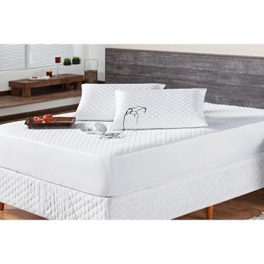 Imagem de Protetor de Colchão Impermeável Matelado Casal - Branco